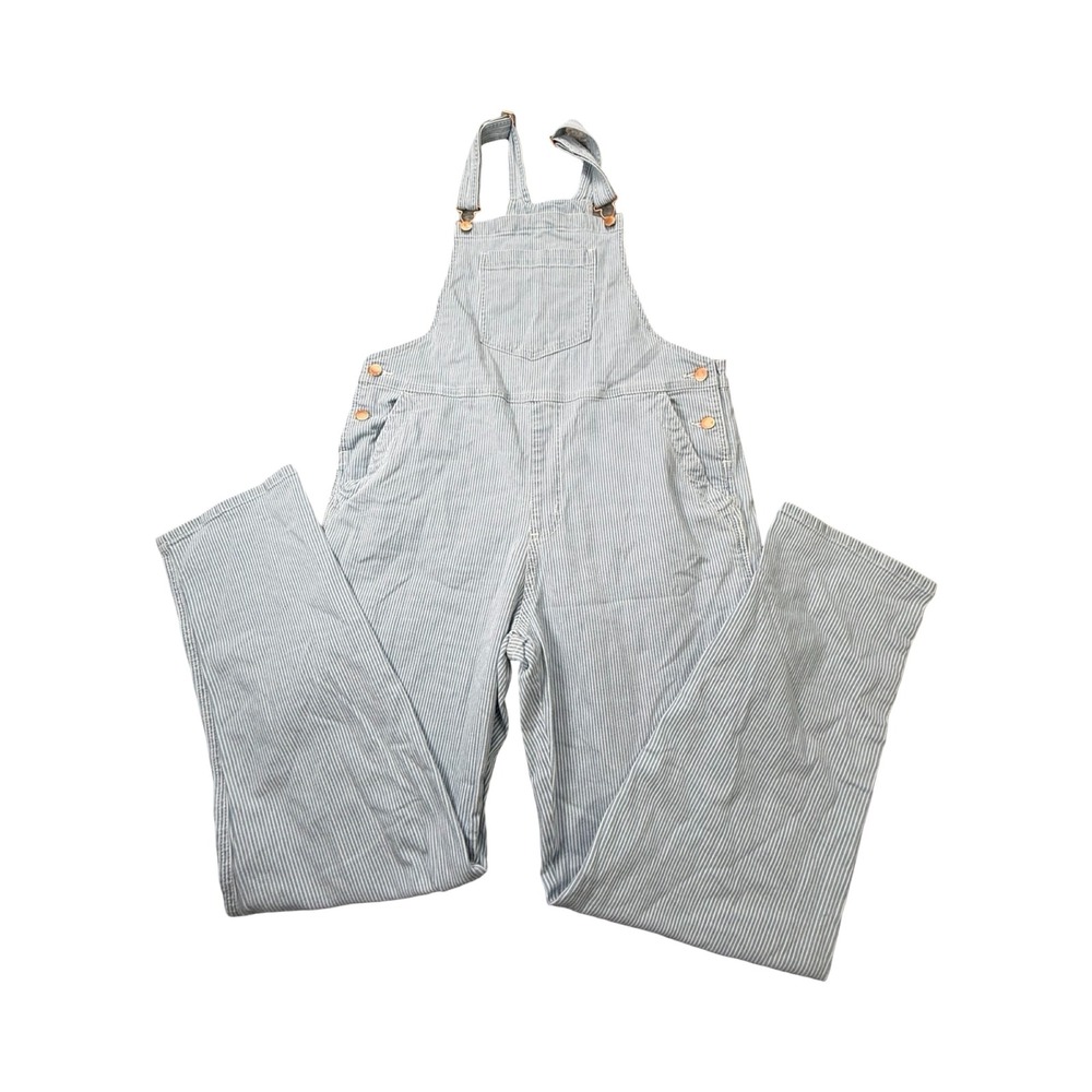 Universal Thread Overalls Womens 10 Blue Hickory Stripe Cotton